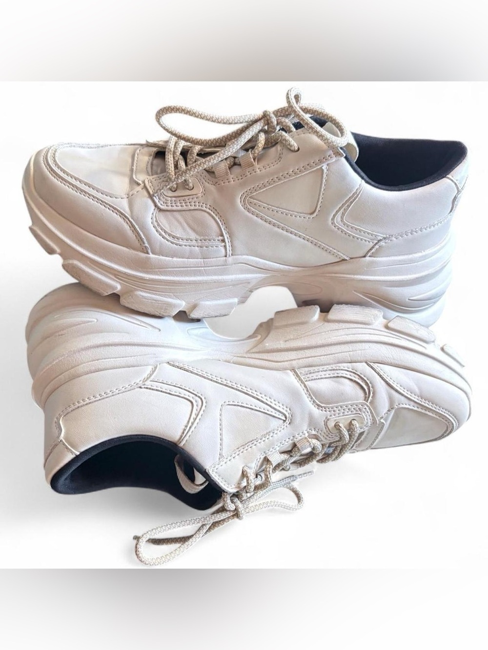 Zara Chunky Platform Sneakers in Cream Euro Size 41 M8/W10 90s Skate Style